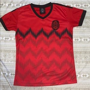 red and black Mexico shirt